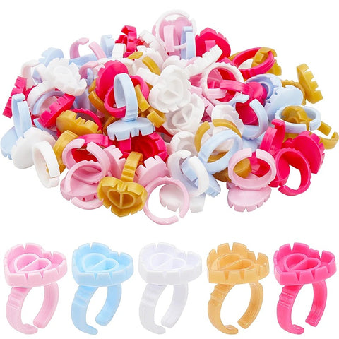 100pcs Heart Shaped Glue Rings 100pcs Heart Shaped Glue Rings