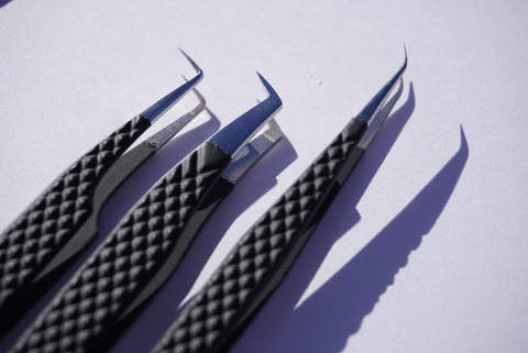 Black Onyx Matte Fiber Tip Tweezers